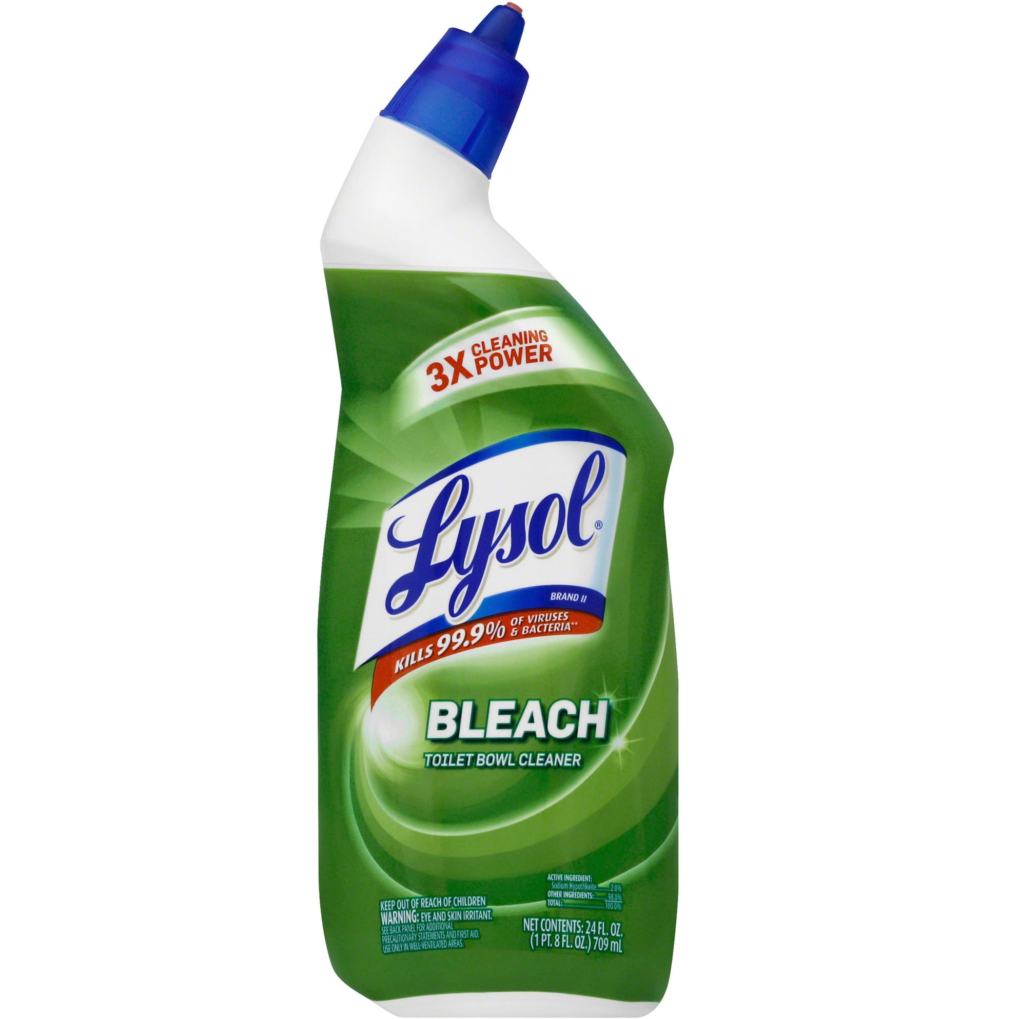 Lysol Bleach Toilet Bowl Cleaner, 24oz, 10X Cleaning Power