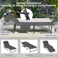 thumbnail image 5 of POTEBAN Heavy Duty Outdoor Lounge Chair, 350lbs Capacity Folding Recliner for Tanning & Pool, 1-Pack, Dark Gray, 5 of 6