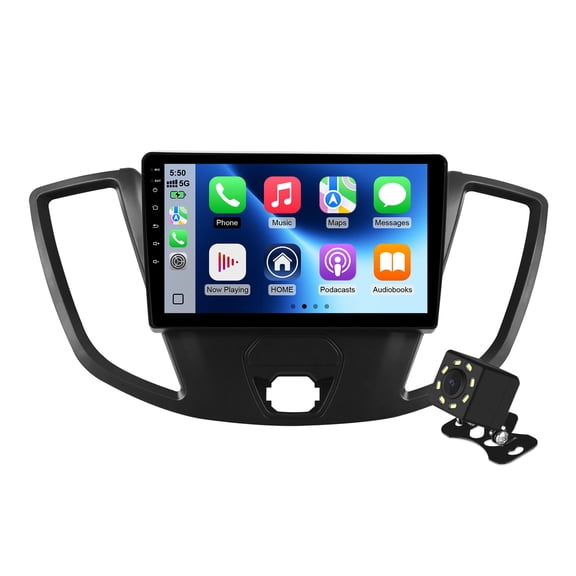Android 14 Double Din Car Stereo for Ford Transit 2013-2019 with 9 Inch Touchscreen Radio Built-in Wireless Carplay/Android Auto/GPS/Bluetooth/FM/AUX-in/Steering Wheel Controls/Backup Camera