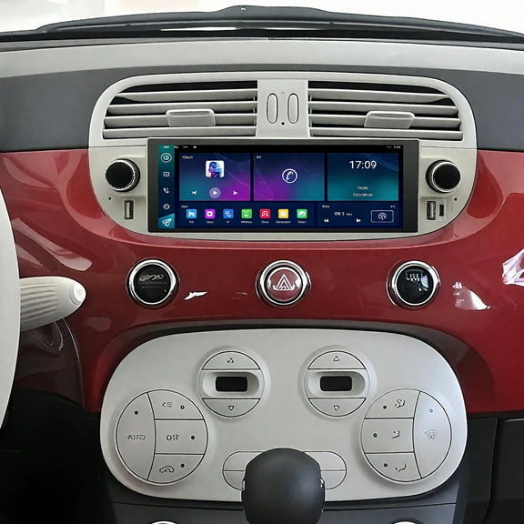 Eforcase Car Radio for Fiat 500 2007-2015, Android 15 9 inch Touch Screen Head Unit with Wireless CarPlay Android Auto GPS WiFi,SWC, FM, AM with Backup Camera