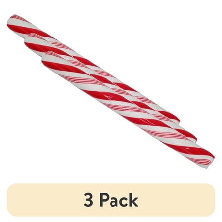 (3 pack) Atkinson Candy, Gluten Free, Dye Free, Red and White Holiday Peppermint Stick, 1 Count