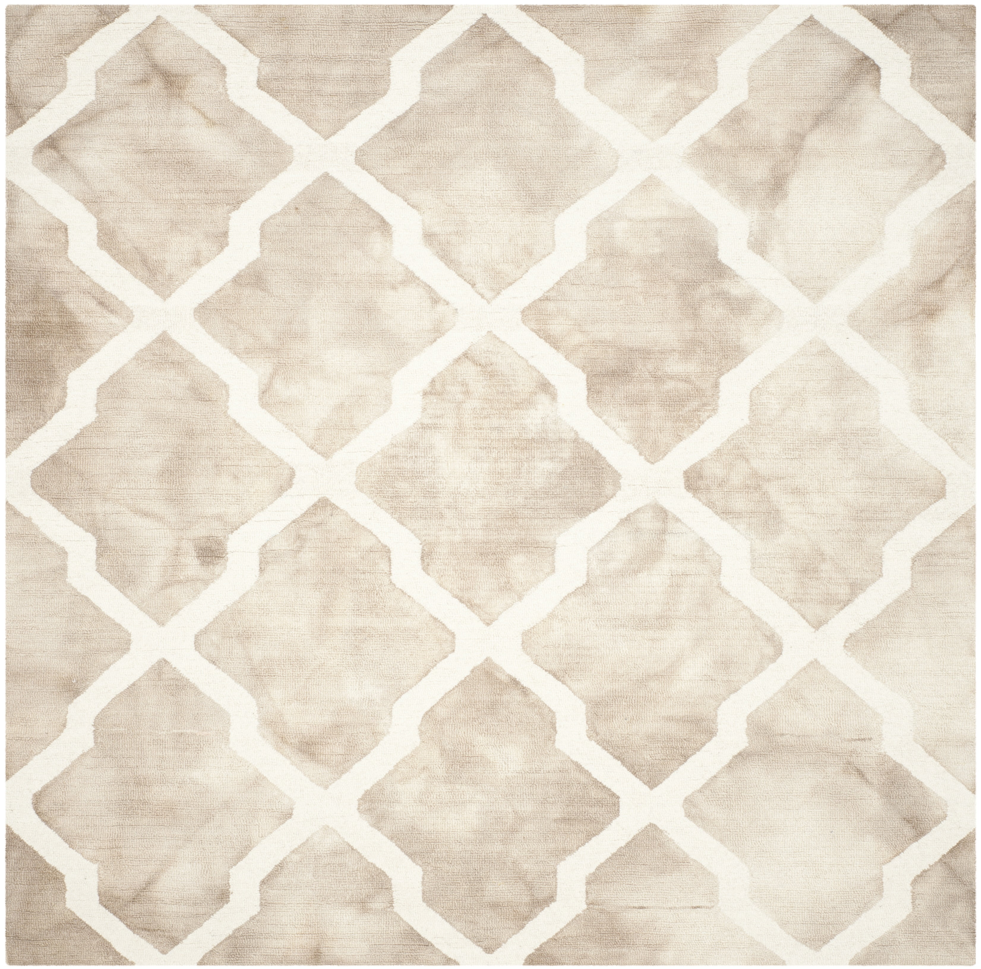 Safavieh Dip Dye Altan Distressed Wool Area Rug, Beige/Ivory, 5' x 5' Square