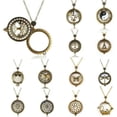 thumbnail image 2 of HOOUN Fashion Bronze Magnifier Glass Chain Pendant 5X Magnifying Necklace Grandma-sun flower, 2 of 5