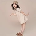 thumbnail image 6 of WOYY Girl Short Sleeve Polo Dress Summer Solid Plain Casual Dress, Sizes 1-13, 6 of 8