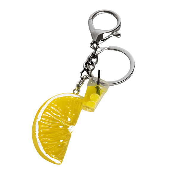 Lemon Slice Keychain Tiny Lemonade Drink, Refreshing Keyring Eye