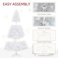 thumbnail image 2 of Homcom 7.5' Tall Prelit Christmas Tree Douglas Fir Artificial Christmas Tree with Realistic Branches,500 Warm White Led Lights and 1346 Tips,White,White Plastic Household Supplies Décor Christmas, 2 of 9