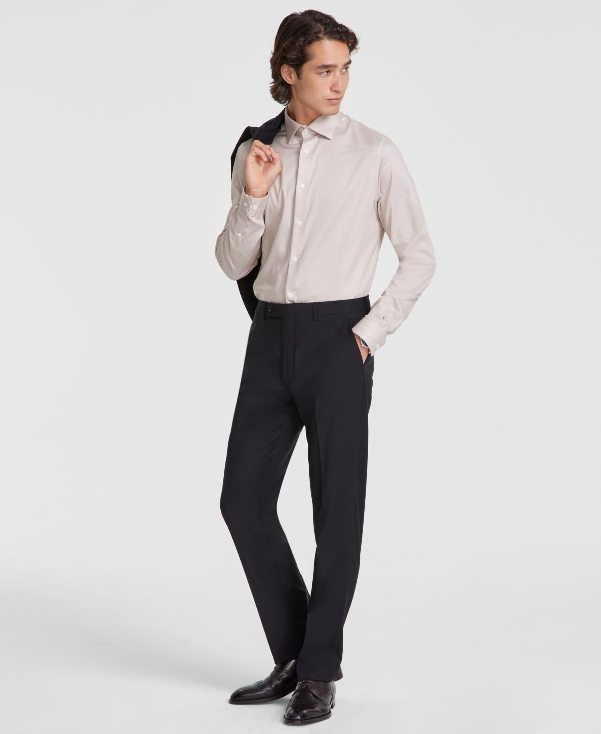 Calvin Klein Mens Slim fit Dress Pants 44 / 30 Black Solid Stretch -  Walmart.com