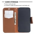 thumbnail image 3 of Allytech Wallet Case Cover for Apple iPhone 12 Mini 5.4-inch, Premium PU Leather Folio Flip Kickstand Credit Cards Holoder Hand Wrist Strap TPU Back Cover for Apple iPhone 12 mini, Brown, 3 of 6
