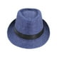 thumbnail image 4 of Sombrero de paja para niños, sombrero de playa, transpirable, duradero, cómodo, sombrero de copa, sombreros para el sol para Azul marino, 4 of 7
