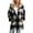 Gray, variant on Fleece Jacket Women Plaid Hooded Cardigan Fuzzy Fleece Jacket Oversized Christmas Warm Sherpa Lined Coat Zipper Hoodie with Hood Black 3XL