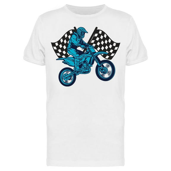 Super Moto W/Flags T-Shirt Men -Image by Shutterstock, Male x-Large