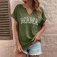 thumbnail image 2 of Camisas Penkiiy Mama para mujeres Mama Carta Print Tee Mom Regalo Camisa de manga corta Día de las Madres Tops 2XL Verde, 2 of 5