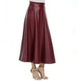 thumbnail image 4 of IROINNID Elastic Waist tail Skirts For Women Fashion Leather Skirt High Waist Skirt Solid Color Skirt, 4 of 7