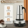 thumbnail image 2 of Electric Espresso Coffee Maker Moka Pot 200ml/4 Cups With Stove Stainless Steel, 2 of 11