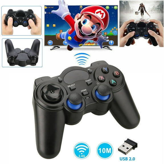 2.4G Wireless Gaming Controller Gamepad Joystick PC Gamepads for PS3/PC360/TV Box Android Tablets Phone,Black