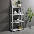 thumbnail image 3 of ACME Tennos Bookshelf in White and Chrome, 3 of 6