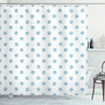 thumbnail image 1 of Shell Shower Curtain, Soft Aqua Tone Watercolor Illustration of Moon Snail Shell Figures, Fabric Bathroom Set with Hooks, 69W X 84L Inches Extra Long, Cobalt Blue White Pale Blue, by Ambesonne, 1 of 3