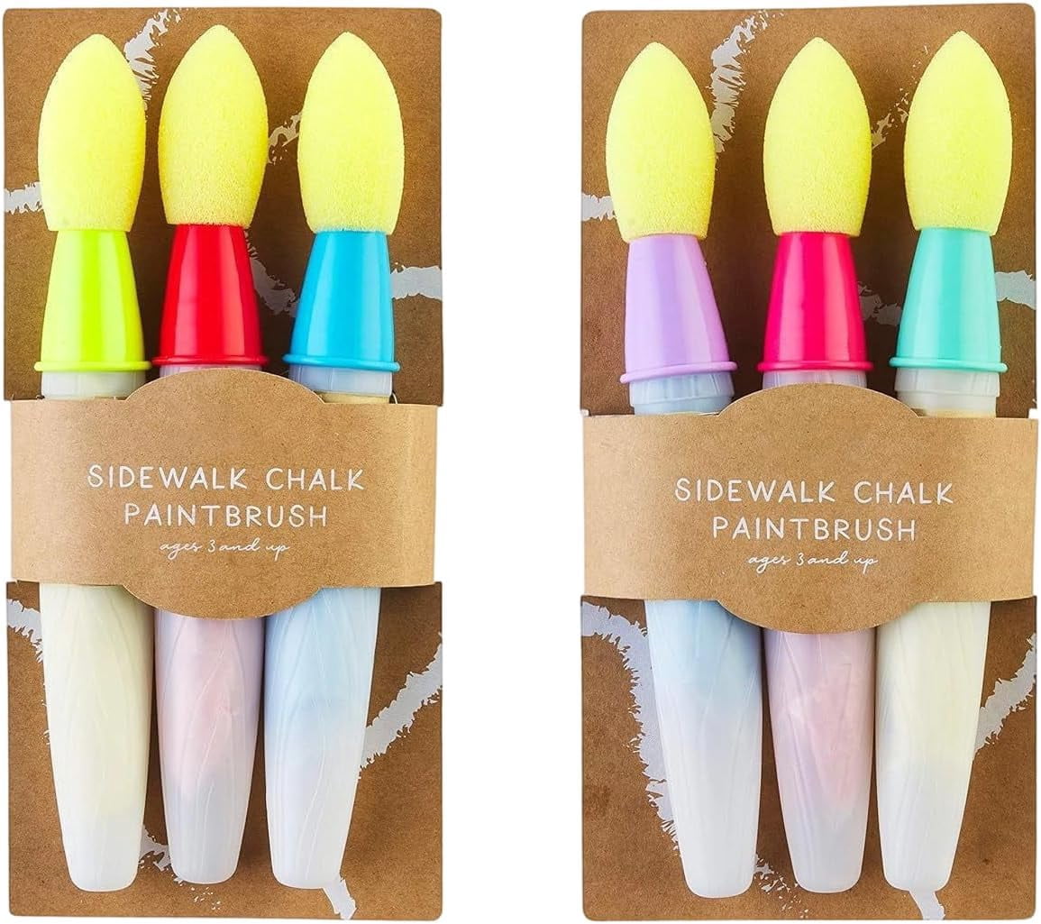 ABPETE Sidewalk Chalk Paint Brush,Chalk Brush Set Craft Tools 's Scrapbooking Brushes for Art Painting(6 Pieces)