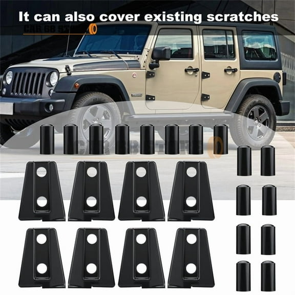 High Quality Black ABS Car Door Hinge Cover, Exterior Parts for Jeep Wrangler JK Unlimited 4-Door 2007-2018, 24Pcs/Set