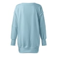 thumbnail image 5 of eczipvz Womens Oversized Crewneck Sweatshirts Hoodies Fall Outfits Fashion Teen Girls Y17k Winter Clothes Light Blue,L, 5 of 5