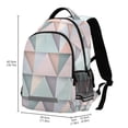 thumbnail image 2 of FORMRS Unisex Backpack Elementary School Travel Bookbag with Reflective Stripes, Green Geometric, 2 of 7