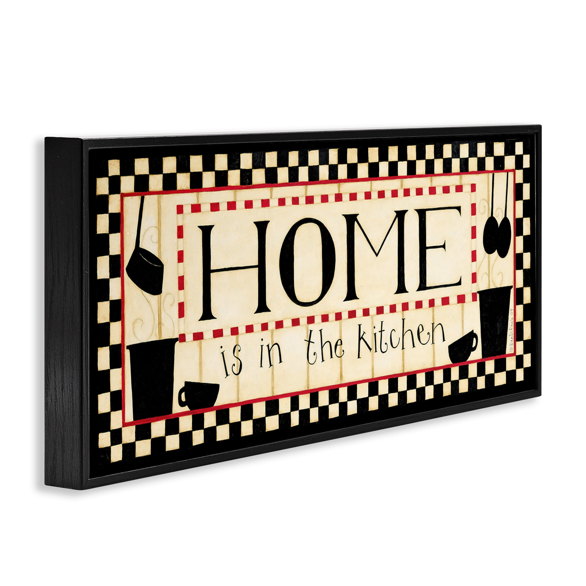 Stupell Industries Vintage Family Kitchen Phrase Food & Beverage Painting Black Framed Art Print Wall Art, 24 x 10