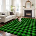 thumbnail image 3 of Area Rug 60×96in, St. Patrick's Day Green and Black Plaid Floor Carpet Living Room Rug, Buffalo Checker Non-Slip Welcome Mat Indoor Rugs for Bedroom Dining Room, 3 of 9