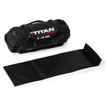 Titan Fitness 5-25 LB PRO Strongman Sandbags, Double Layer, 1050D Cordura, Black, Carry Home Gym Training