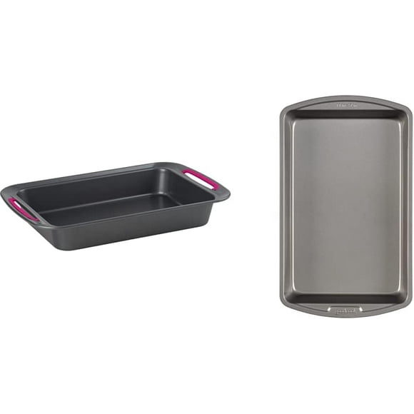 shiyou-Rectangular Oblong Nonstick Aluminum Metal Cake Pan 9x13 + GoodCook Biscuit/Brownie Pan 11x7 Bundle