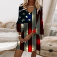 thumbnail image 2 of EGNMCR 4th of July Dresses for Women 2024 Plus Size Fashion Summer Independence Day Printed Long Sleeve Maxi Dress Long Dress Summer Sale Clearance, 2 of 5