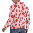 thumbnail image 6 of Pofeuu Hand Drawn Strawberry Print Mens Casual Hooded Collar Drawstring Hoodies Pullover Sweatshirts Casual Long Sleeve Shirts-Large, 6 of 7