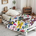 thumbnail image 2 of Butterfly Fleece Throw Blanket Sets 60x50, Butterflies Flowers Cozy Plush Warm Lightweight Travel Blankets for Bedroom Living Rooms Sofa Beds Office, 2 of 6