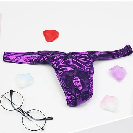 

VONCOS Lace Sexy Erotic Thong Fashion Men s Low-waist Underwear Painted Bright Sexy Triangular Underwear