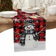 thumbnail image 3 of Christmas Table Runner Snowman Table Runners Cardinal Bird Snowflake Buffalo Plaid Cotton Linen Dresser Scarf Kitchen Dining Table Decor for Christmas Holiday Party Decor 13x36 Inch, 3 of 9