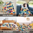 thumbnail image 2 of Yayeee Throw Blanket for Couch Soft Warm 60" x 80" Sofa Chair Bed Decoration, Colorful Clover Pattern, 2 of 7