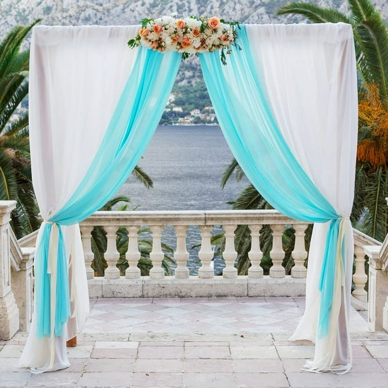 Wedding Arch Draping Fabric Teal Wedding Arch Drapes 6 Yards 2 Panels  Chiffon Dr