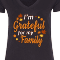 thumbnail image 4 of Inktastic I'm Grateful for My Family in Orange with Fall Leaves Women's V-Neck T-Shirt, 4 of 5