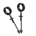 thumbnail image 2 of 2pcs Punk Rock Style Non-piercing Ear Clip Cross Earrings 64mm Black------Product code 60933, 2 of 5
