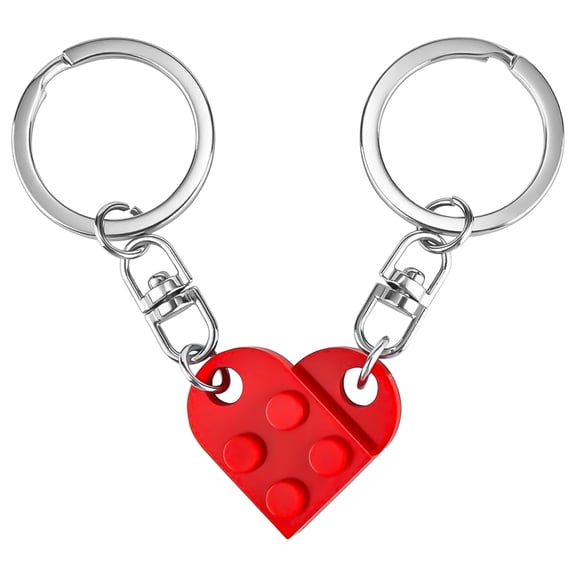 Januofit Couples Matching Stuff Gifts - Red Heart Keychain, Matching Couple Heart Keychains Decorations Christmas Valentines Day Gifts for Boyfriend Girlfriend