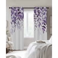 thumbnail image 4 of Purple Leaves Blackout Curtains for Bedroom Living Room Darkening Curtains 90 Inch Summer Botanical Black Out Window Curtain Privacy Thermal Insulated Window Treatment Grommet Drapes 52"x90"x2, 4 of 9