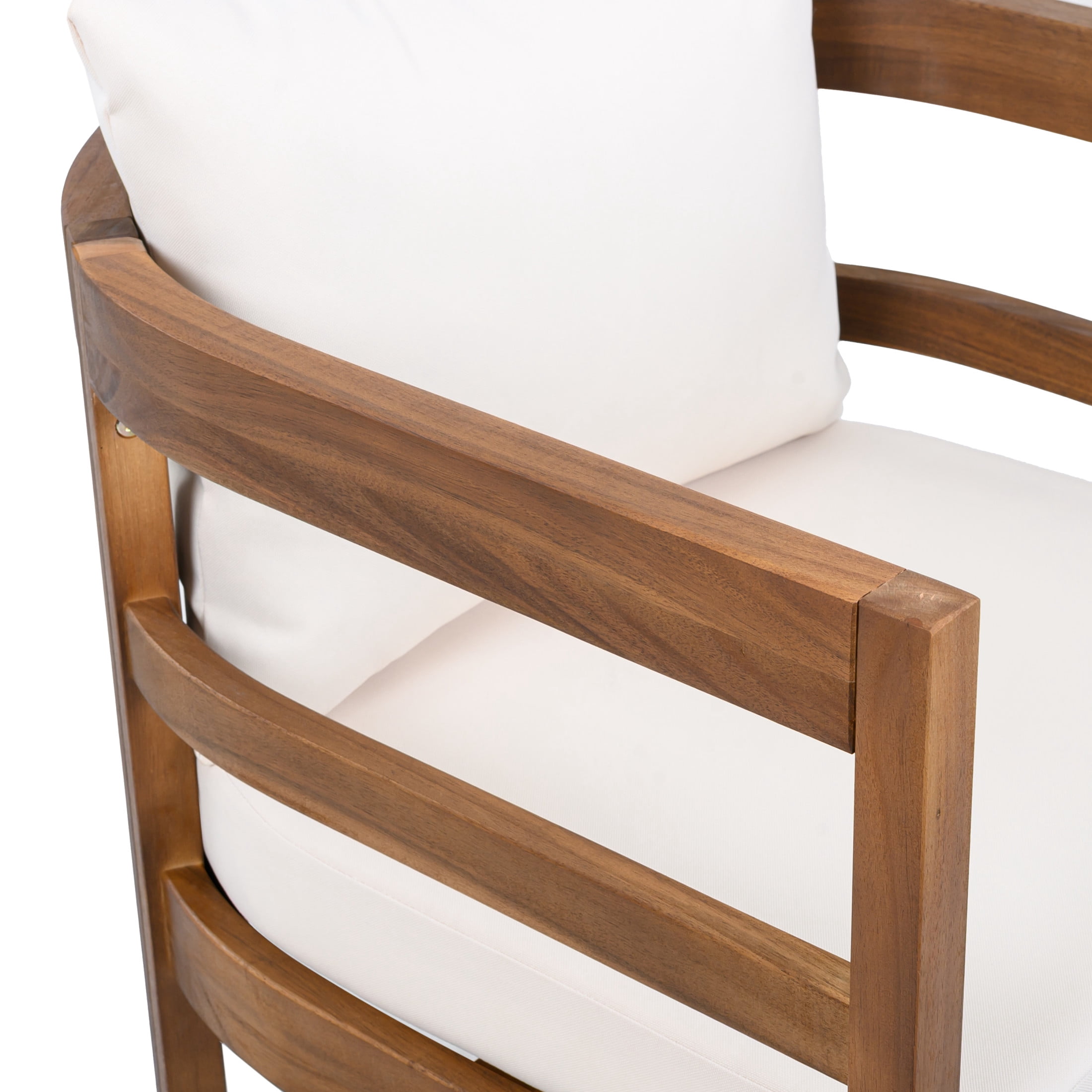 Christopher Knight Home 7-Piece Outdoor Wood Dining Set, Expandable Table with Beige Cushioned Chairs, Brown