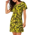 thumbnail image 2 of Disketp Yellow Butterflies para Camisón Corto de Manga Corta para Mujeres, Camisón Cómodo con Escote Redondo, Bonito y Confortable, 2 of 6