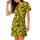 thumbnail image 2 of Balery Yellow Butterflies Camisón de manga corta con cuello redondo para mujer, cómodo y elegante., 2 of 6
