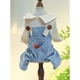 thumbnail image 1 of 1pc Pet Clothes For Small And Medium Dogs And Cats, Corduroy Comfortable And Cute Four-Legged Overalls, 1 of 4