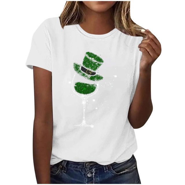 Mujeres Manga Corta de Verano Tops Impreso Sudadera Casual, Cuello Redondo Blusa Ligera para la Primavera Y el Verano
