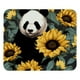 thumbnail image 1 of Alfombrilla de ratón con diseño de panda y girasol, personalizada, con textura premium, base de goma antideslizante, tamaño pequeño, 21 x 25 cm, 1 of 7