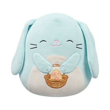Squishmallows 8” Buttons the Blue Bunny with Easter Basket - Ultra Soft Plush Toy