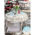 thumbnail image 4 of Outdoor Tablecloth with Umbrella Hole and Zipper, Blue Waves Round Table Cloth 54 Inch Waterproof Tablecloth, Summer Beach Coastal Nautical Ocean Picnic Table Cover for Patio Camping, 4 of 7