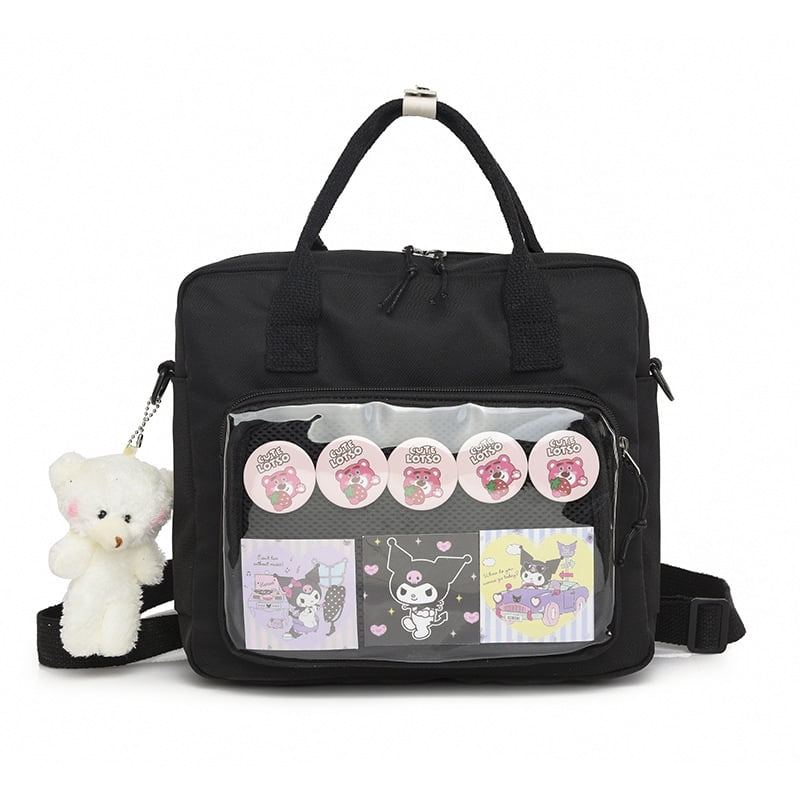 Baguery Kawaii Y2K Ita Backpack - 3-Way Crossbody Messenger Bag, Cute Tote Shoulder Purse for Women