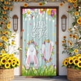 thumbnail image 4 of Cortina decorativa para puerta de Pascua | Envoltura de tela para puerta para decoración navideña y de fiestas | Fácil de instalar y plegar para guardar, 4 of 7